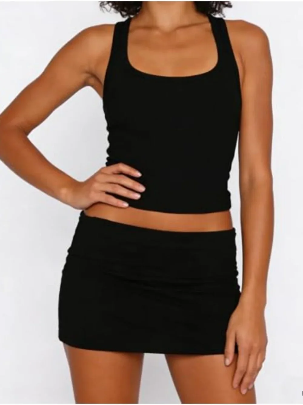 Fold Over Mini Skirt Y2K Low Rise Bodycon Stretchy Clubwear